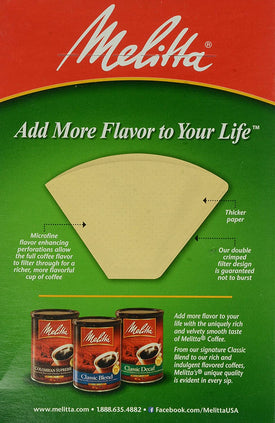 MELITTA INC Melitta 624412#4 Natural Brown Cone Coffee Filters, CT