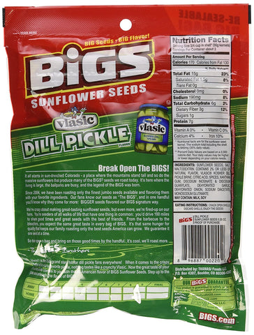 Image of BIGS Vlasic Dill Pickle Sunflower Seeds, 5.35-ounce Bags (Pack of 3)