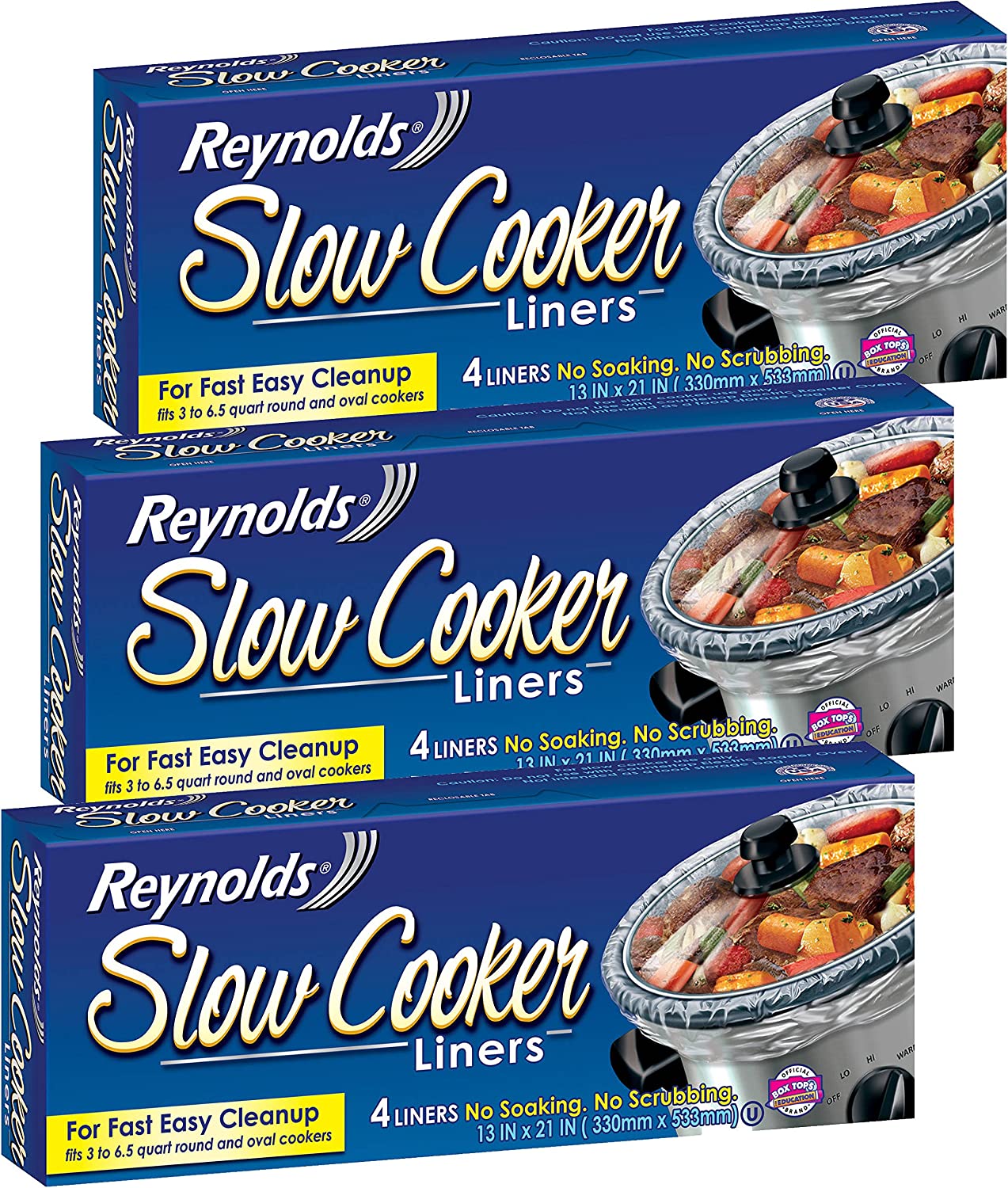Reynolds Metals Slow Cooker Liners 13"X21" - 3 Pack (12 Liners Total)