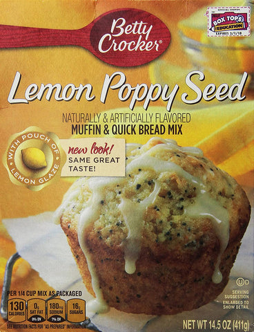 Image of Betty Crocker Lemon Poppy Seed Muffin & Quick Bread Mix 14.5 Oz (Pack of 2)