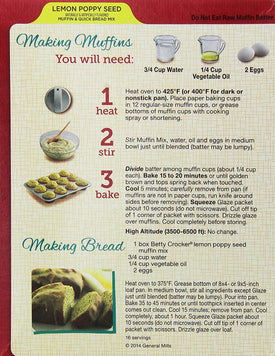 Betty Crocker Lemon Poppy Seed Muffin & Quick Bread Mix 14.5 Oz (Pack of 2)