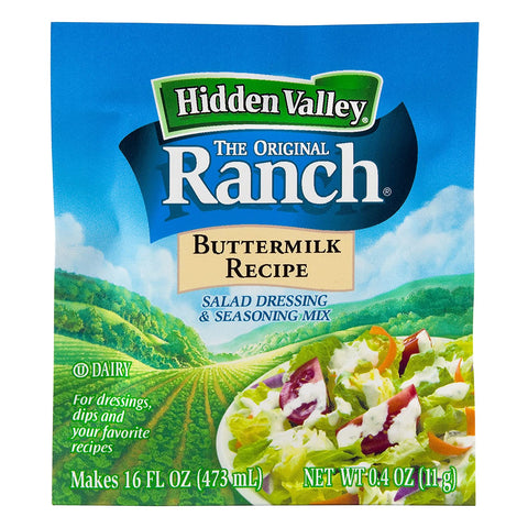Image of Hidden Valley Buttermilk Ranch Salad Dressing & Seasoning Mix, Gluten Free - Pack of 24